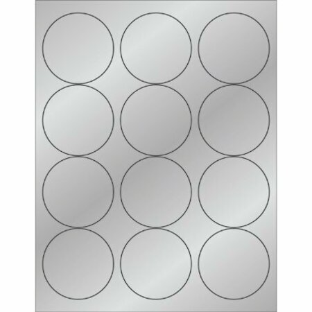 BSC PREFERRED 2-1/2'' Silver Foil Circle Laser Labels, 1200PK S-10431SIL